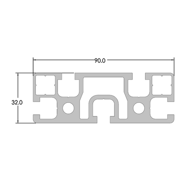 10-9032-0-36IN MODULAR SOLUTIONS EXTRUDED PROFILE 90MM X 32MM PROFILE, CUT TO THE LENGTH OF 36 INCH